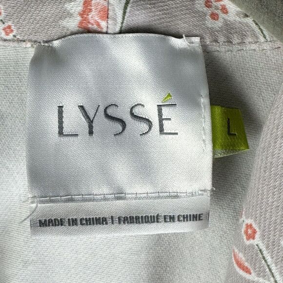 Lysse Piper Vest Womens Large Gray Floral Cotton Twill Open Cinch Waist Pockets - Picture 12 of 15